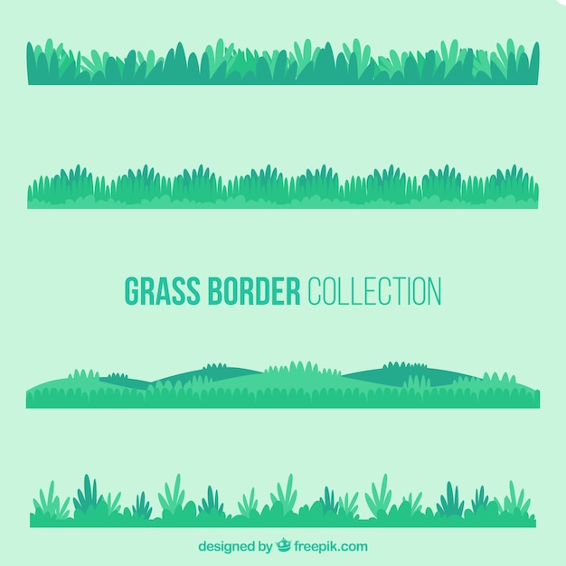 Free vector pack of grass borders with different designs