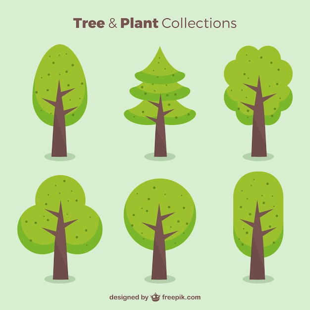 Free vector pack of green trees