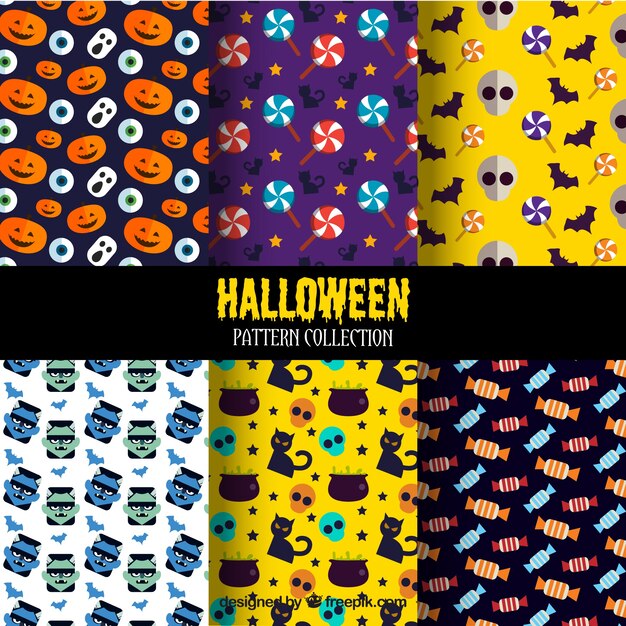 Pack of halloween beautiful patterns 