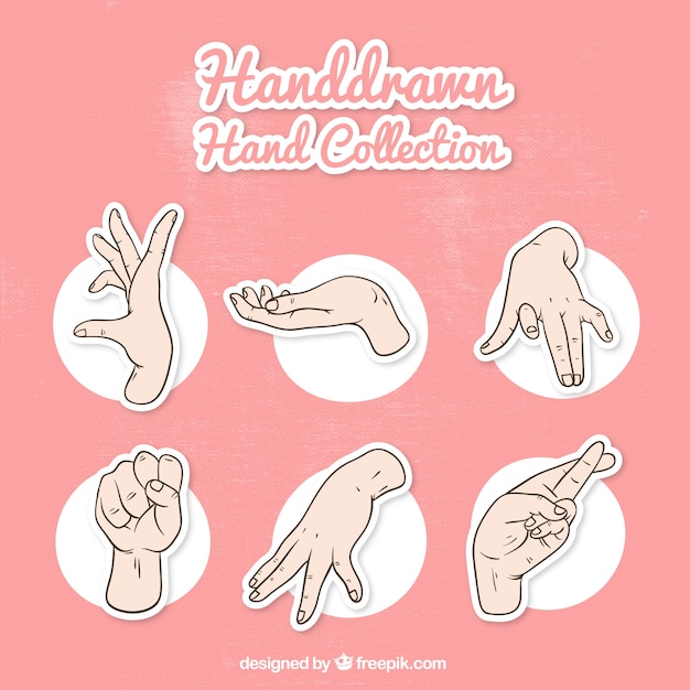 Free vector pack of hands and sign language