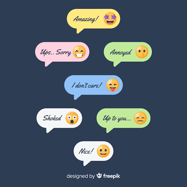 Free Vector pack of messages with emojis