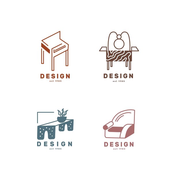 Pack of minimalist furniture logos