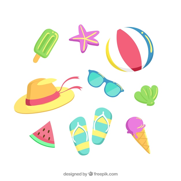 Free Vector pack of nice summer objects