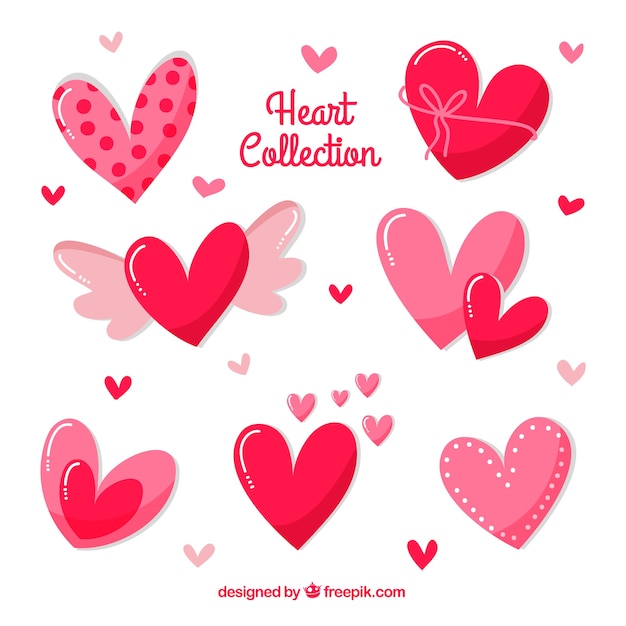 Free vector pack of pretty hearts