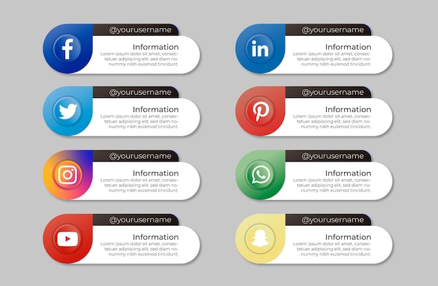 Free Vector pack of social media banners with message