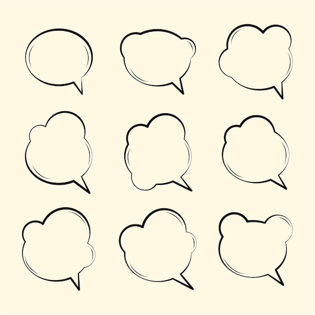 Free Vector pack of speech or chat bubbles