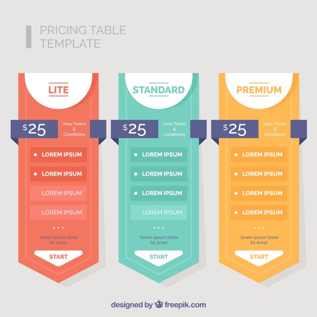 Pack of three colored price banners