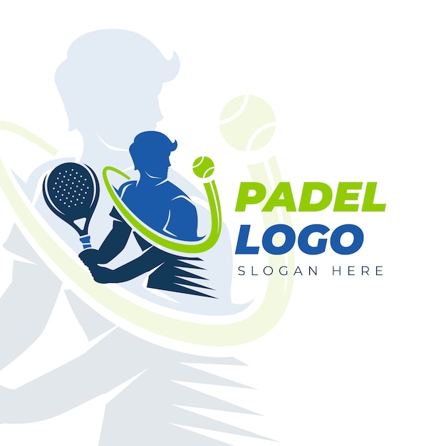 Free vector padel logo template flat style