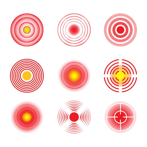 Free vector pain spots set