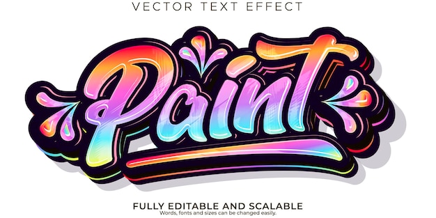 Free Vector paint stylish text effect editable modern lettering typography font style