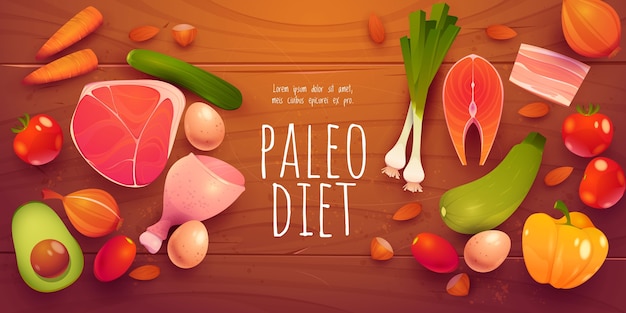 Free Vector paleo diet ingredients collection