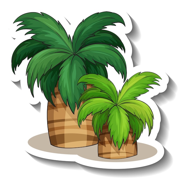 Free vector palm tree sticker on white background