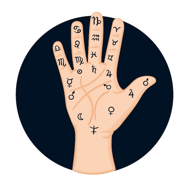 Free Vector palmistry mystical concept