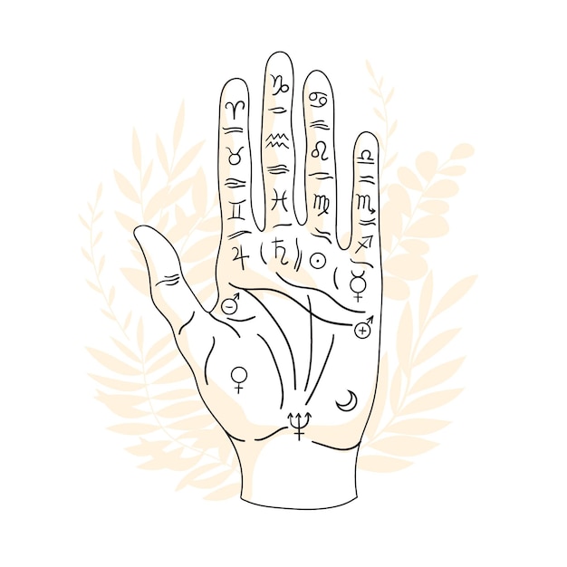 Free vector palmistry mystical concept