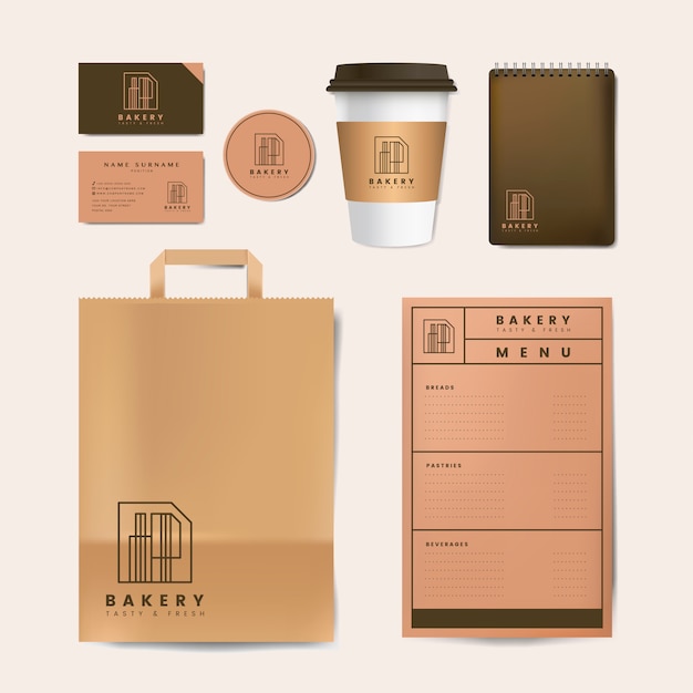 Free Vector paper branding mockup vector set