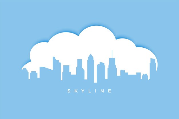 Paper cut style skyline building background get best apartment views