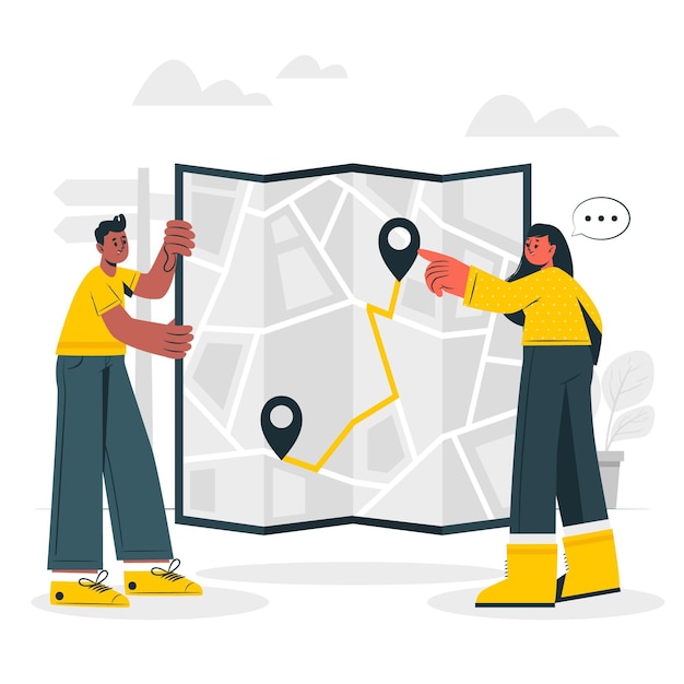 Free vector paper map concept illustration