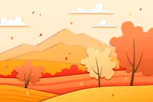 Free vector paper style autumn landscape