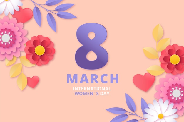 Free Vector paper style international women's day background