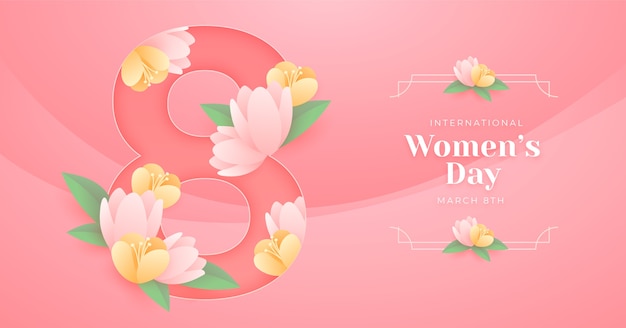 Free vector paper style international women's day social media post template