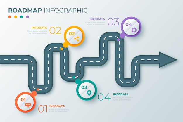 Free Vector paper style roadmap infographic template