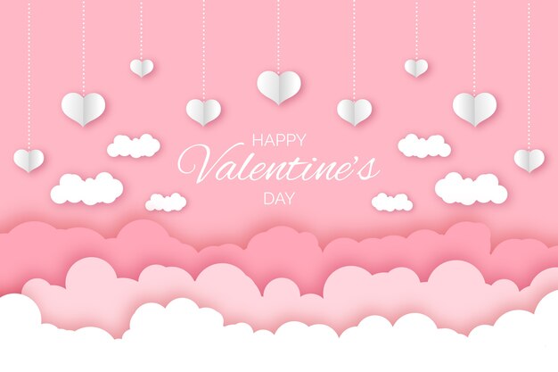 Paper style valentine's day background