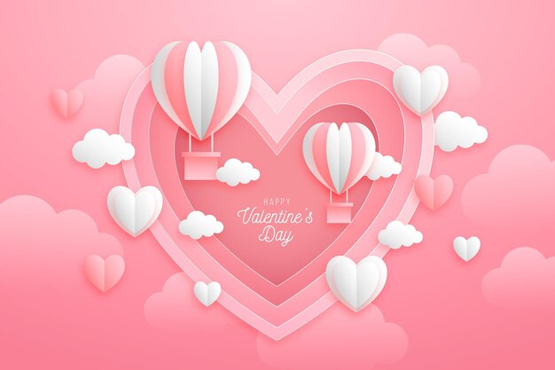 Paper style valentine's day background