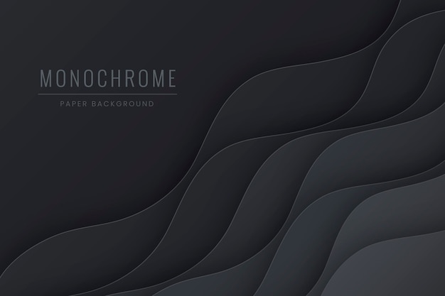 Free vector paper style wavy dark background