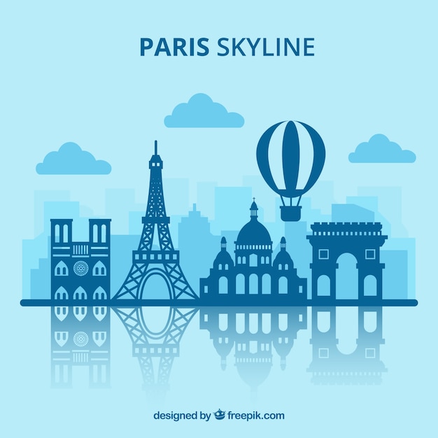 Free Vector paris skyline design