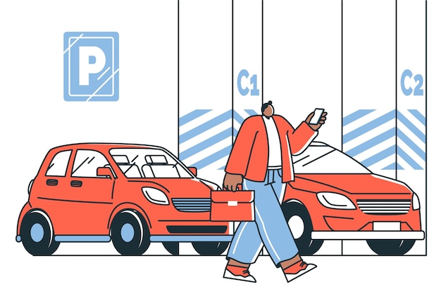 Free Vector parking concept illustration