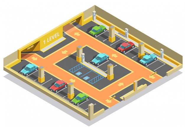 Free Vector parking underground isometric template