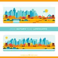 Free vector parks with city background