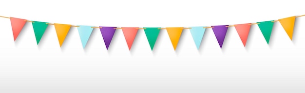 Party garland with triangle flags