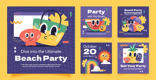 Free Vector party grid  template design