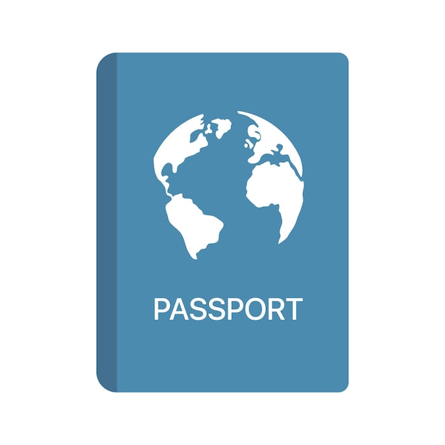 Free Vector passport with earth flat style