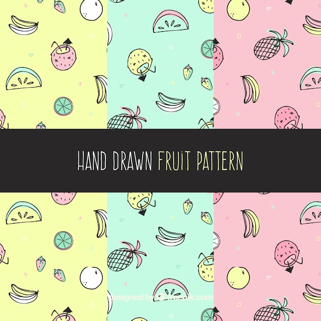 Pastel color fruit pattern collection