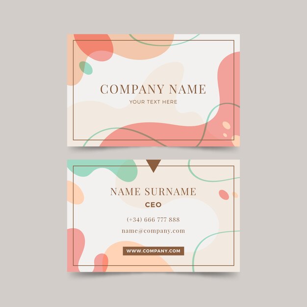 Pastel colored business card template