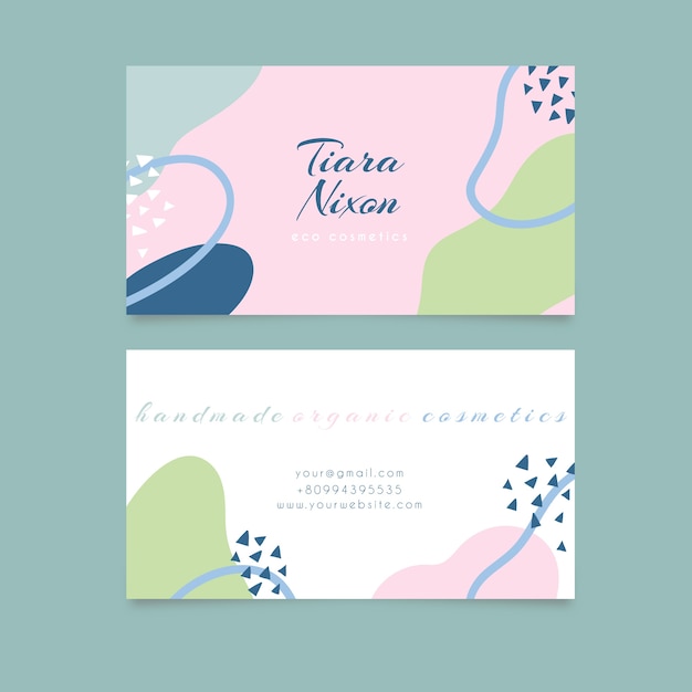 Free Vector pastel-colored stains concept for business card