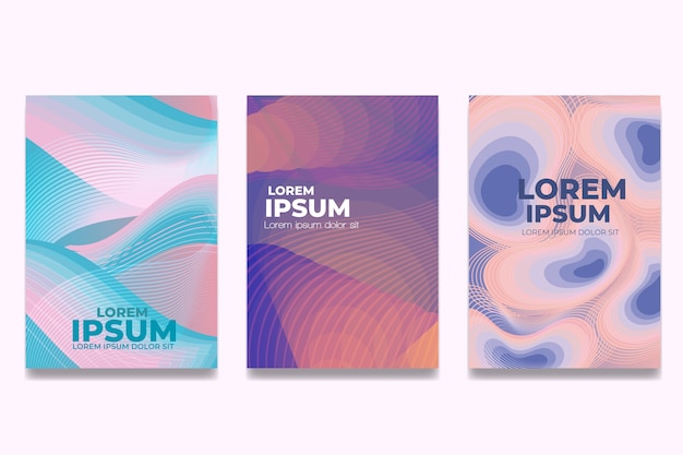 Free vector pastel-coloured abstract shapes cover collection