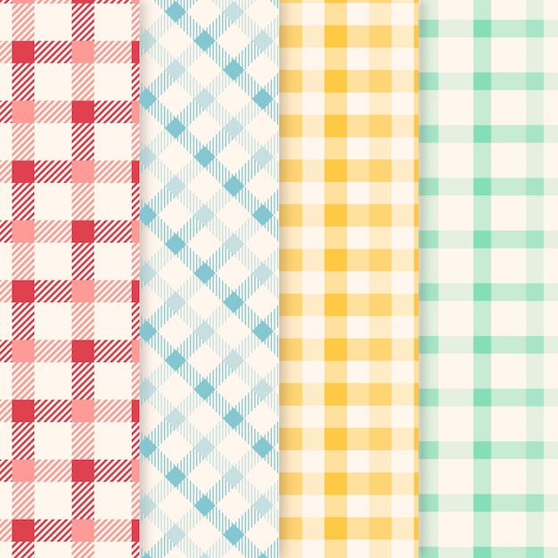 Pastel gingham pattern set