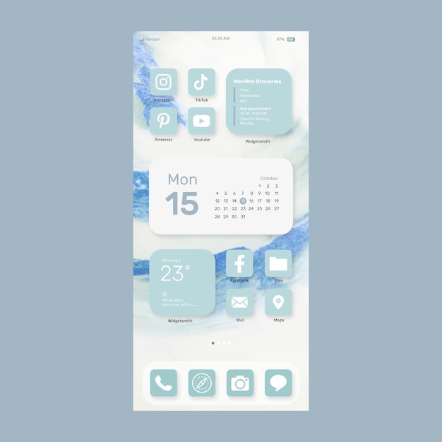 Free vector pastel home screen