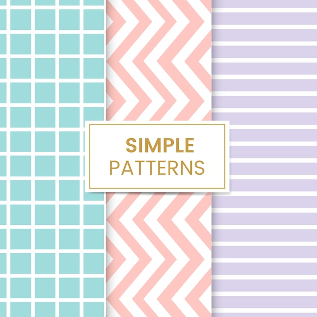 Free Vector pastel mixed seamless pattern set