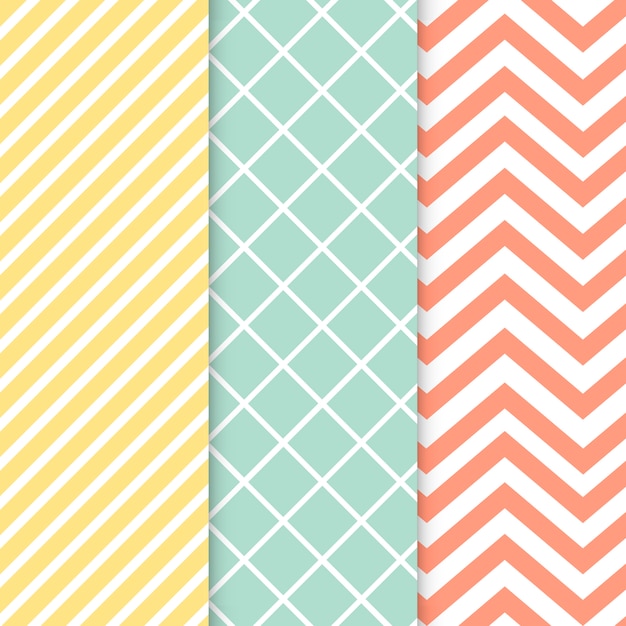 Free Vector pastel mixed seamless pattern vector set