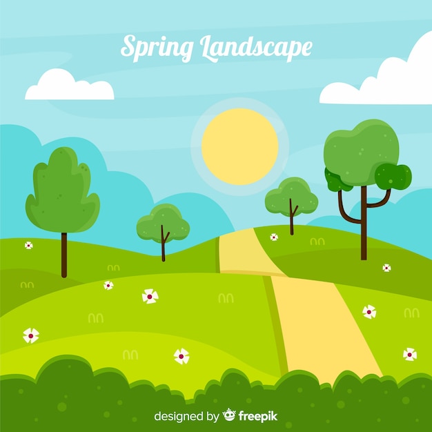 Free vector path spring background