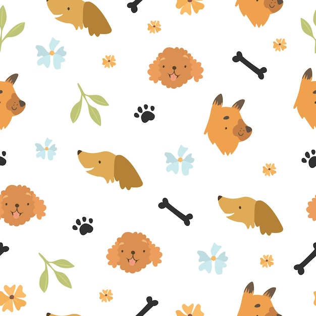 Free Vector pattern with dog faces