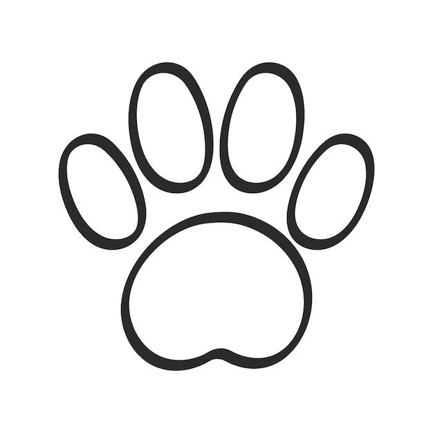 Free Vector paw print doodle style