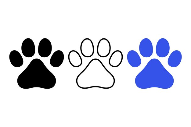 Paw Print Outline Flat And Glyph