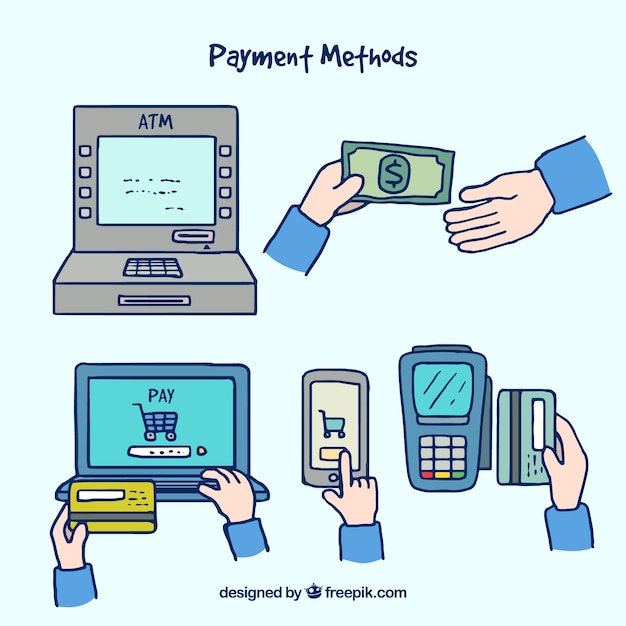 Payment methods with hand drawn style