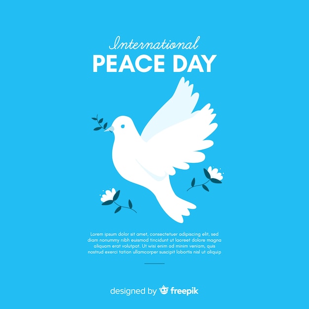 Free Vector peace day concept with a dover