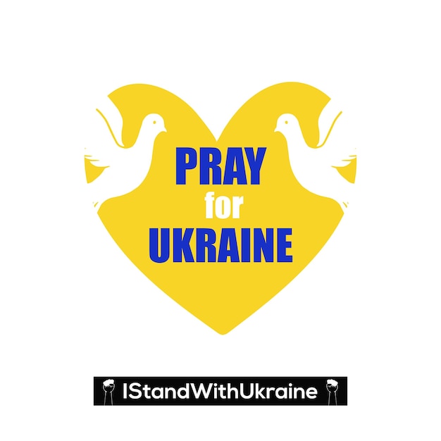 Free Vector peace for ukraine blue yellow white background social media design banner free vector